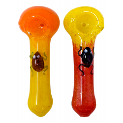 4" Frit & Frog Art Hand Pipe (Pack Of 2) [XQ3A-220]