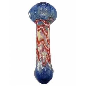 4" Frit Art Head & Mouth Hand Pipe [XQ98]