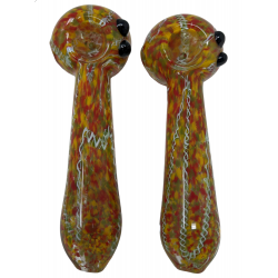 5.5" Frit Color Net Lines Hand Pipe (Pack of 2) - [Y215] 