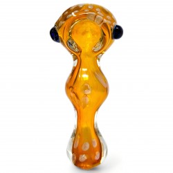 4" Gold Fumed Honeycomb Art Hand Pipe - [YT32]