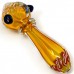 4" Gold Fumed Mushroom Shape Honeycomb Art W/ Single Ring Hand Pipe - [YT33]
