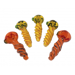 3" Frit Spiral Body Art Hand Pipe (Pack Of 5) [ZD101]