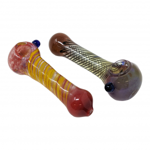 4.5" Frit & Rod Swirl Hand Pipe (Pack of 2) - [ZD132]