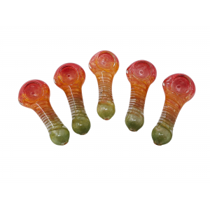 3" Rasta Frit Twisted Hand Pipe (Pack of 5) - [ZD140]