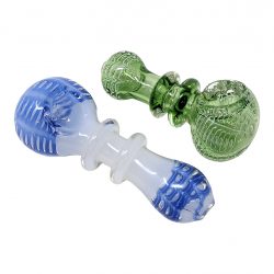 4" Air Trap Art Double Rim Hand Pipe (Pack of 2) - [ZD158]