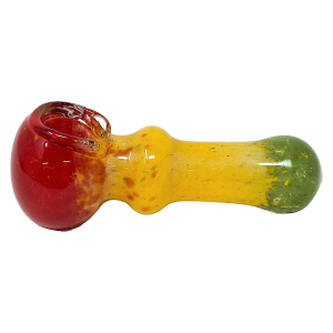 4" Frit Art Tri Color Hand Pipe (Pack of 2) - [ZD206]