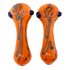 4" Frit Body Line Art Hand Pipe (Pack of 2) - [ZD207]