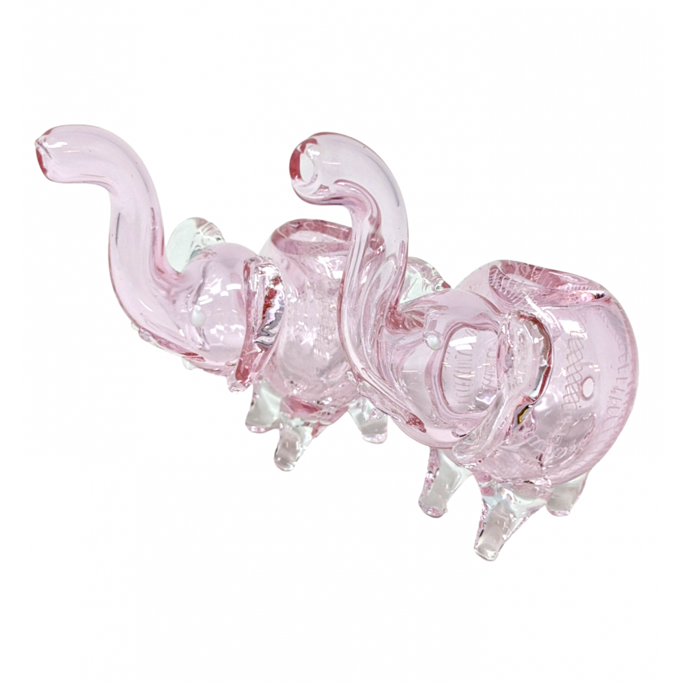 2.5" Mini Pink Standing Elephant Animal Hand Pipe - (Pack Of 2) [ZD224]