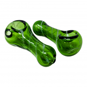 2.5" Color Glass Tube Ribbon Art Hand Pipe (Pack of 2) - [ZD267]
