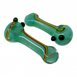 4.5" Assorted Color Frit Art Flat Mouth Hand Pipe (Pack of 2) [ZD69]