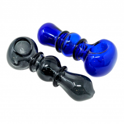 4.5" Colored Tube Frit Art Double Rim Hand Pipe (Pack of 2) [ZD72]