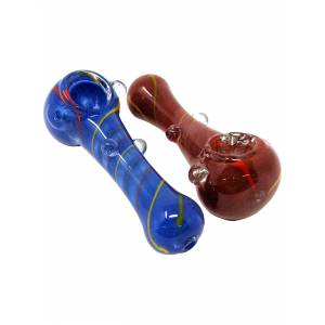 4.5" Frit Art Spiral Design Hand Pipe (Pack of 2) [ZD75]