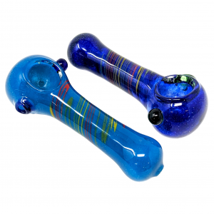 4" Frit Art Twisted Line Spoon Hand Pipe (Pack of 2) - [ZD79]