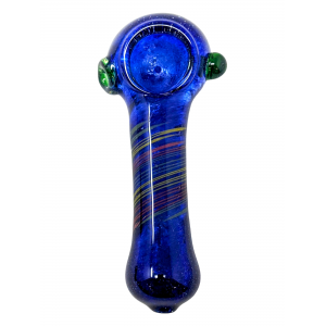 4" Frit Art Twisted Line Spoon Hand Pipe (Pack of 2) - [ZD79]