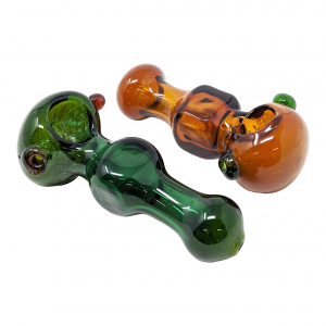 5" Colored Tube Frit Art Head Hand Pipe (Pack of 2) - [ZD80]