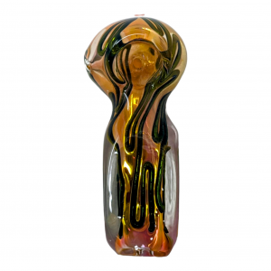 3.5" Heavy Gold Fumed Square Body Hand Pipe (Pack Of 2) [ZD87]