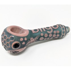 4.5" BIIGO Glass - Heady Deep Etched Work Hand Pipe By Lookah [GT028S]