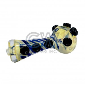 4.5'' Silver Fumed Multi Marble Twisted art Hand Pipe [HGRS722] 