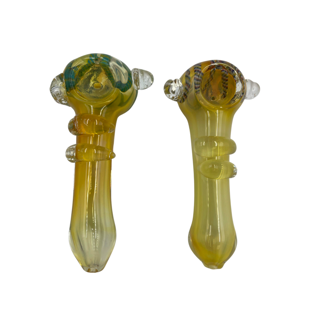 4" Gold Fumed R4 Art Heavy Hand Pipe (Pack of 2) [SDK360]