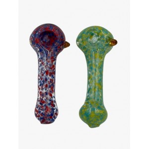4" Mix Frit Art Hand Pipe Assorted Colors (Pack of 2) [AKD10]