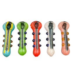 4" Frit & Dicro Art Spoon Hand Pipe Assorted Colors (Pack of 2) [AKD17] 