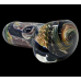 4.5" I/O Gold & Silver Fumed Ribbed Dicro Hand Pipe Color Changing Lens [AM02]