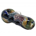 4.5" I/O Gold & Silver Fumed Ribbed Dicro Hand Pipe Color Changing Lens [AM02]