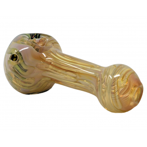 4.5" Fillacello Art Hand Pipe Gold & Silver Fumed Color Changing Clear Art Body [AM08]