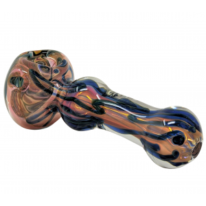 5" Milky Reversal Pipe Gold & Silver Fumed Color Changing Steaky Art Body [AM18]