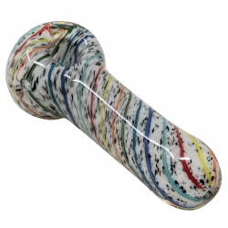 5" Rainbow Reversal Hand Pipe Multi Layered Color Stringers B & W Frit Body [AM63]