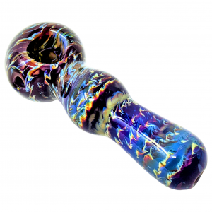 4.5" Fractal Tranquility Pipe Amber Over Blue Cheese Tubing - [AM-40-A]