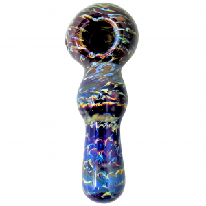 4.5" Fractal Tranquility Pipe Amber Over Blue Cheese Tubing - [AM-40-A]