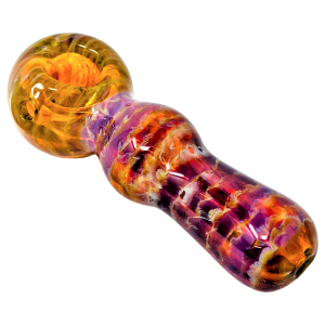 4.5" Dbl Amber Coil Pot Pipe [AM38]