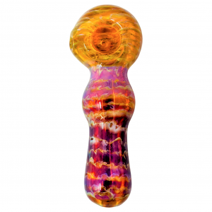 4.5" Dbl Amber Coil Pot Pipe [AM38]