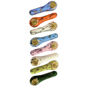 4" Ancient Creation Ceramic Spoon Hand Pipe - Assorted Colors [ACC3]
