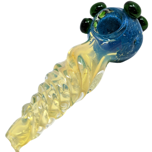 4" Gold Fumed Twisted Body Frit Head Hand Pipe - (Pack of 2) [BK215]