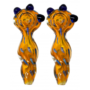 4" Heavy Gold Fumed Hand Pipe - Pack Of 2  [BK227]