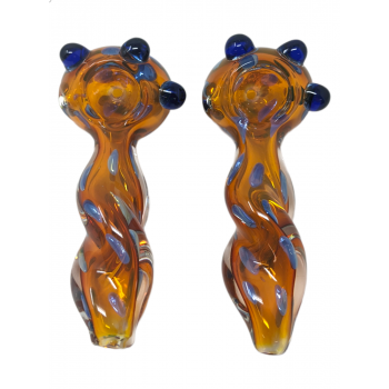 4" Heavy Gold Fumed Hand Pipe - Pack Of 2  [BK227]