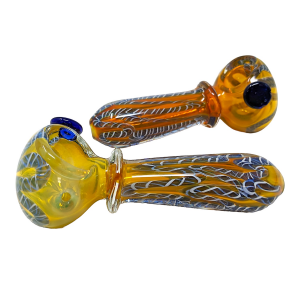 4" Heavy Gold Fumed Hand Pipe (Pack Of 2) - [BK228]