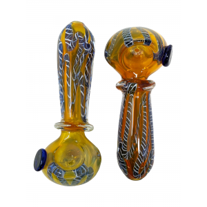 4" Heavy Gold Fumed Hand Pipe (Pack Of 2) - [BK228]