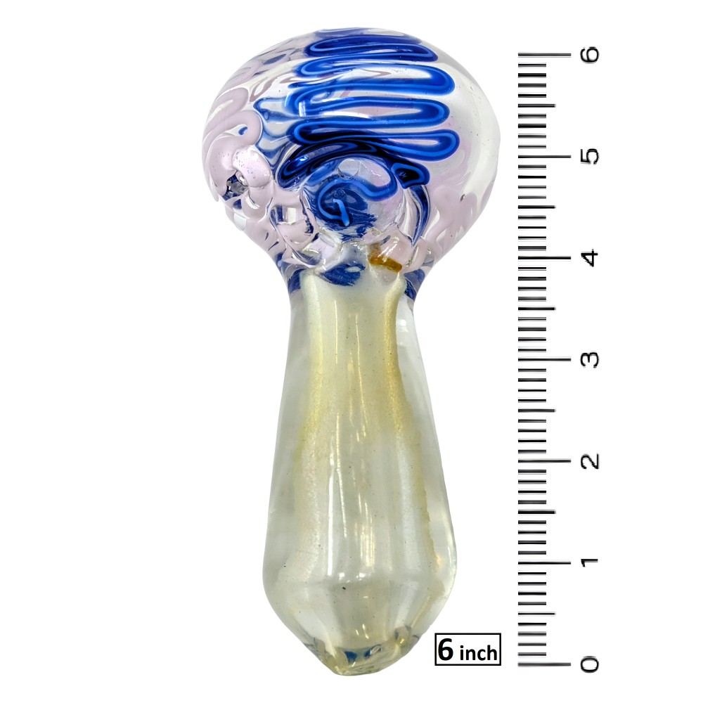 6" Silver Fumed Fat 600g Swirl Art Hand Pipe - [BT01]