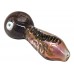 7.5" Silver Fumed 600g Snake Art Frit Head Heavy Hand Pipe - [BT03]