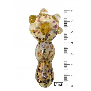 7" Silver Fumed Unique Intricate Multi Marble Art 600g Hand Pipe - [BT04]