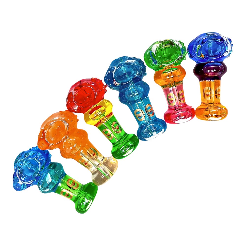 Cheech Glycerin Spoon Handpipe – 4" Assorted Color Glass Pipe Cheech 4 Inch Glycerin Spoon Handpipe – Assorted Colors