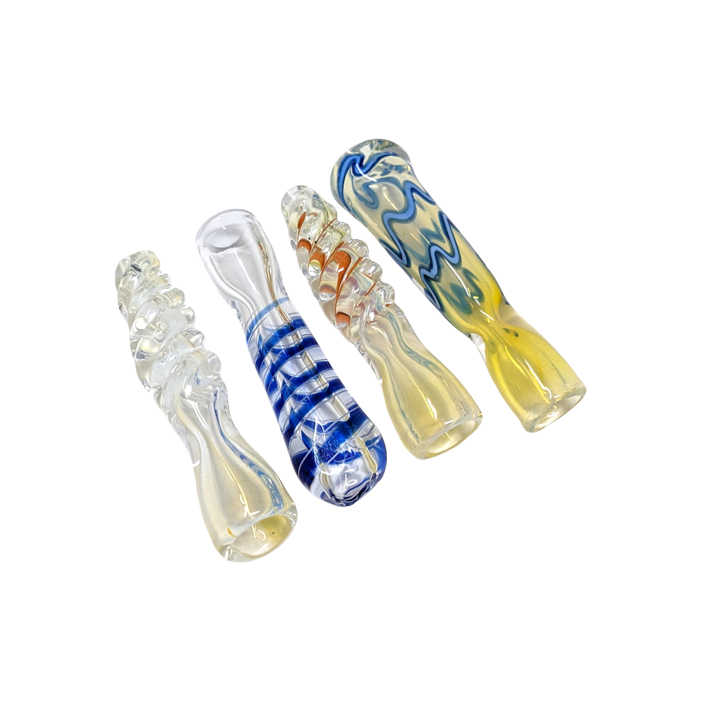 2.5" Assorted Silver Fumed Chillum Hand Pipe - (Pack of 4) [CH210]