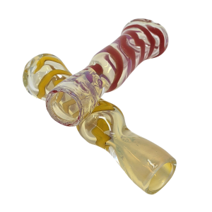 3" Silver Fumed Swirl Ribbon Clear Chillum Hand Pipe - (Pack of 2) [CH310]