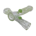 3" Slyme Swirl Ribbon Clear Flat Mouth Chillum Hand Pipe - (Pack of 2) [CH381]