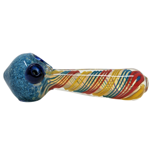 5" Frit Art Head & Twisted Rod Hand Pipe - (Pack of 2) [DJ477]