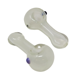 3" Glow In Dark Frit Peanut Flat Mouth Hand Pipe - (Pack of 2) [DJ483]