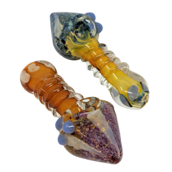 5" Gold Fumed & Frit Art Heavy Hand Pipe - (Pack of 2) [DJ489]